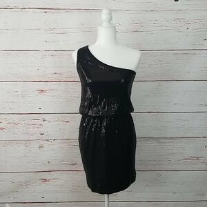 TART // ltd ed black sequin one shoulder mini dress